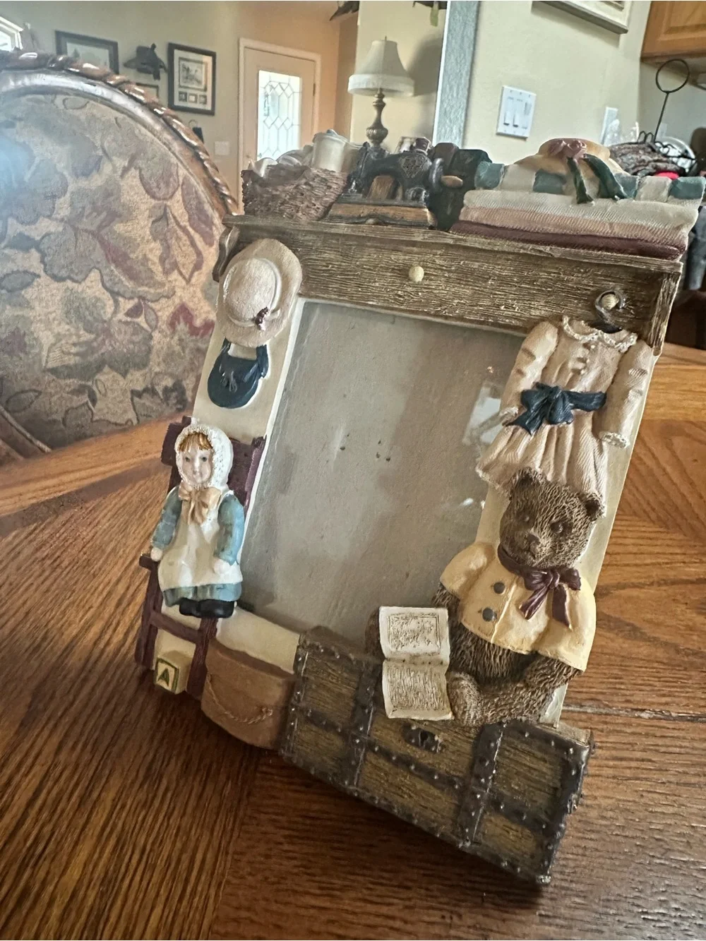 Childhood Treasures Teddy Bear Photo Frame - Cream and Brown